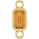 Emerald Shape Connector Charm for Permanent Jewelry- Natural  Citrine