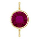 4mm Rhodolite Garnet Connector Charm for Permanent Jewelry