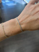 white gold diamond bracelet, baguette diamond bracelet, flexible diamond bangle