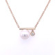 Pearl and Diamond Drop Bar Pendant