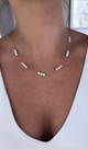 Triple Pearl Station Necklace