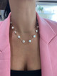 Coin Pearl Station Necklace
