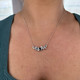 Curved Blue Topaz Necklace