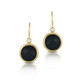 Black Onyx Bezel Set Drop Earrings