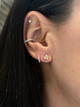 Pearl Trio Studs- Bezel Set