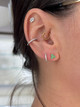 triple gemstone earrings, triple gem earrings, gemstone trio earrings, chrysoprase studs, chrysoprase earrings