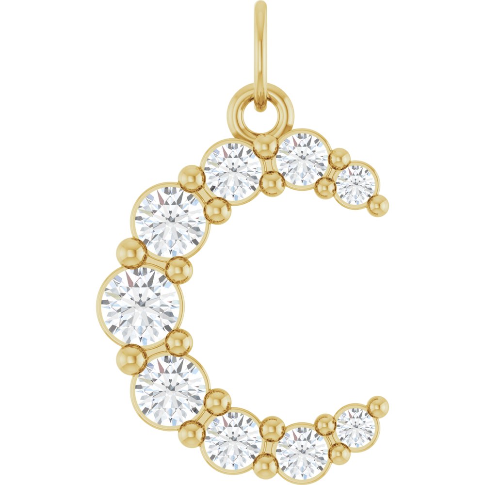 Lab Grown Diamond Crescent Moon Pendant