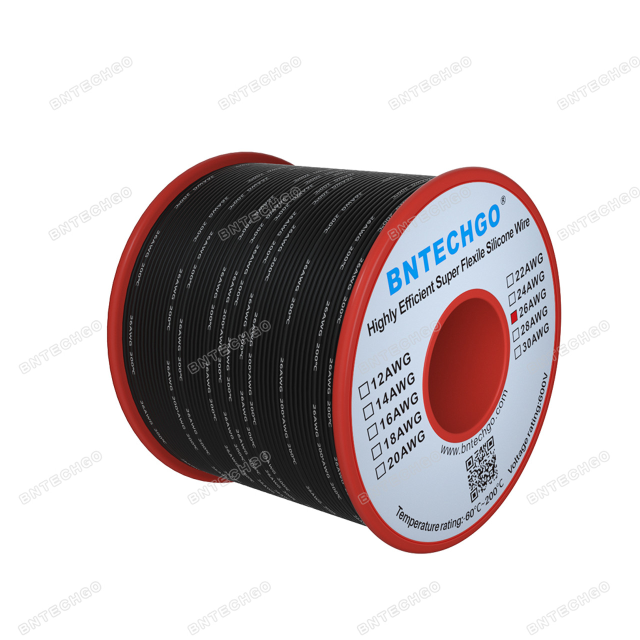 26 gauge silicone wire spool black 250 feet ultra flexible