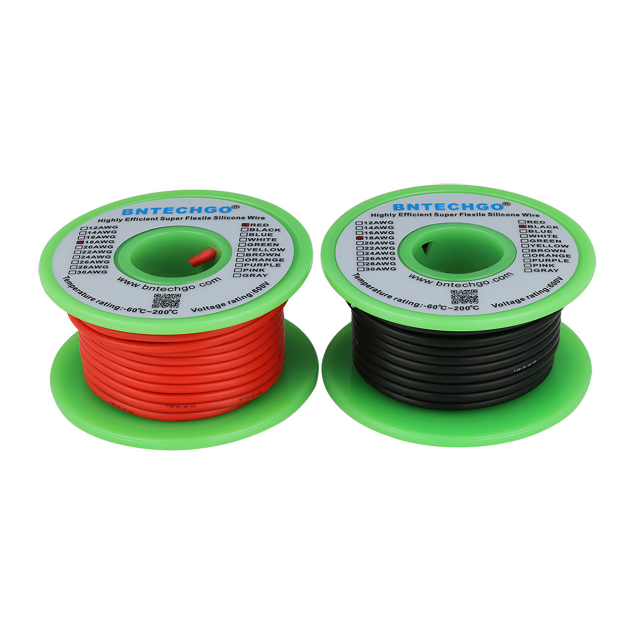 BNTECHGO 22 Gauge Silicone Wire 10 ft Red and 10 ft Black Flexible 22 AWG Str