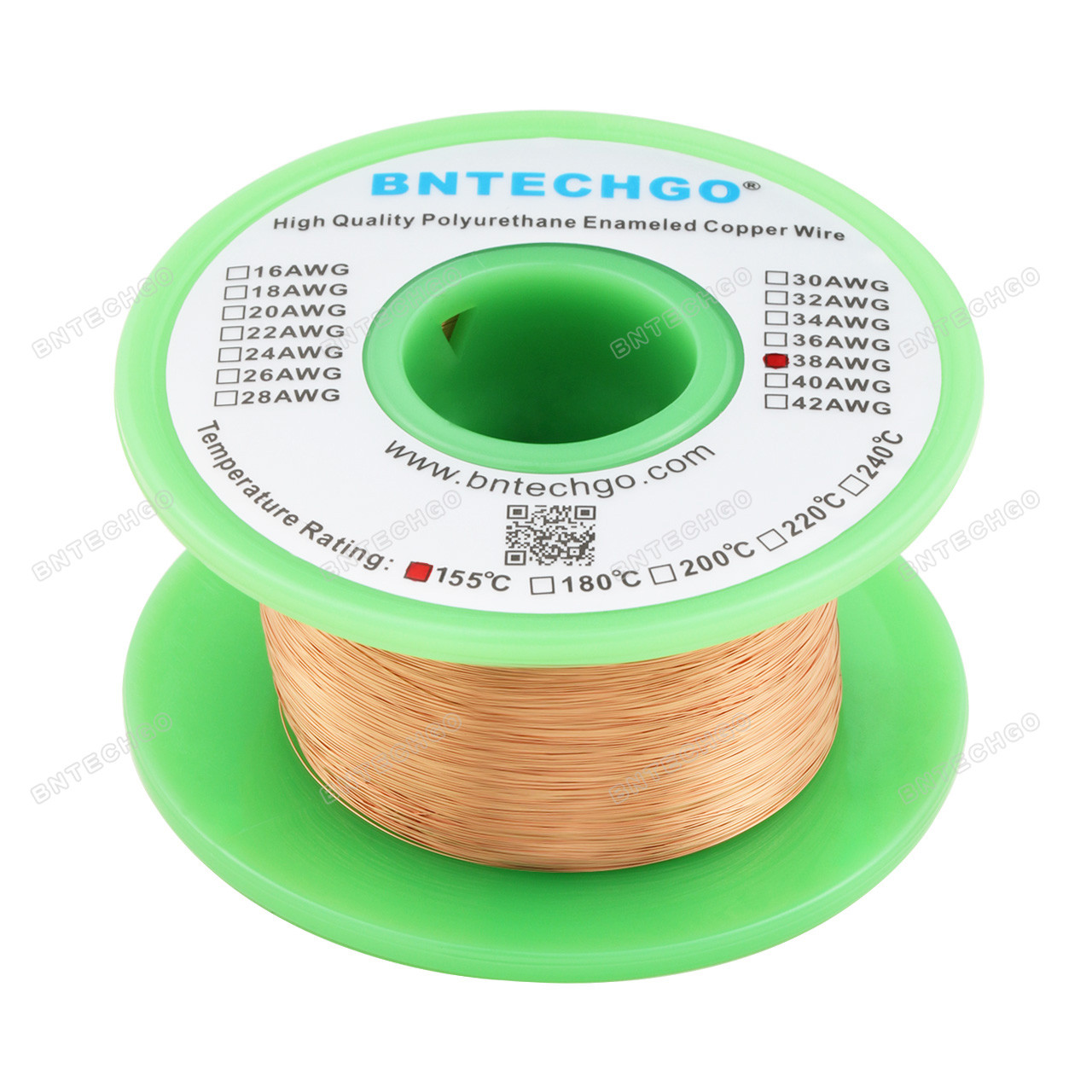 BNTECHGO 20 AWG Magnet Wire - Enameled Copper Wire - Enameled Magnet  Winding Wire - 4 oz - 0.0315 Diameter 1 Spool Coil Red Temperature Rating  155