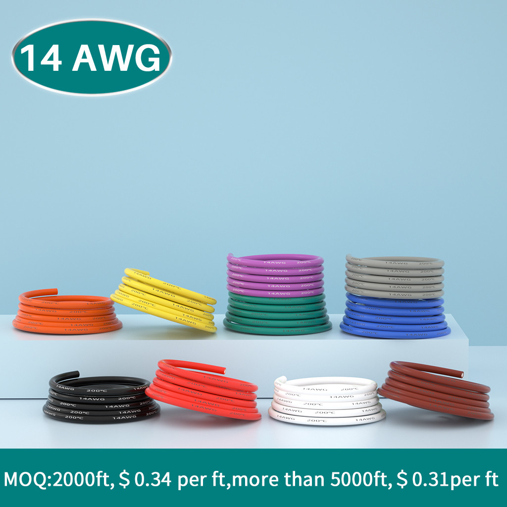 14 AWG Silicone Wire 1 Feet Available 7 Colors customization