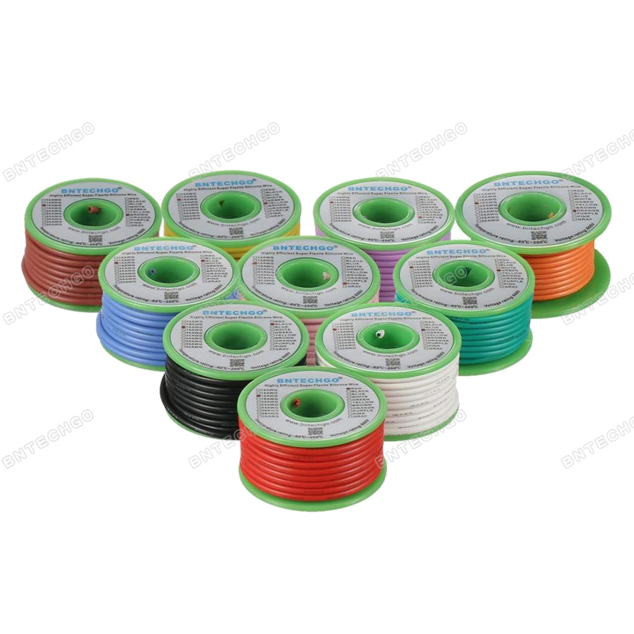 BNTECHGO 14 Gauge Silicone Wire Spool 25 ft White Flexible 14 AWG Stranded Tinned Copper Wire