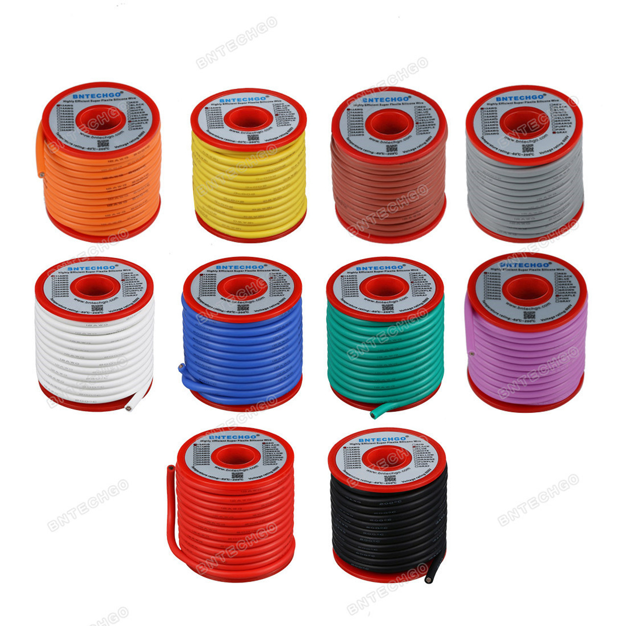 BNTECHGO 30 Gauge Silicone Wire Spool 250 ft Black Flexible 30 AWG Stranded  Tinned Copper Wire: : Tools & Home Improvement