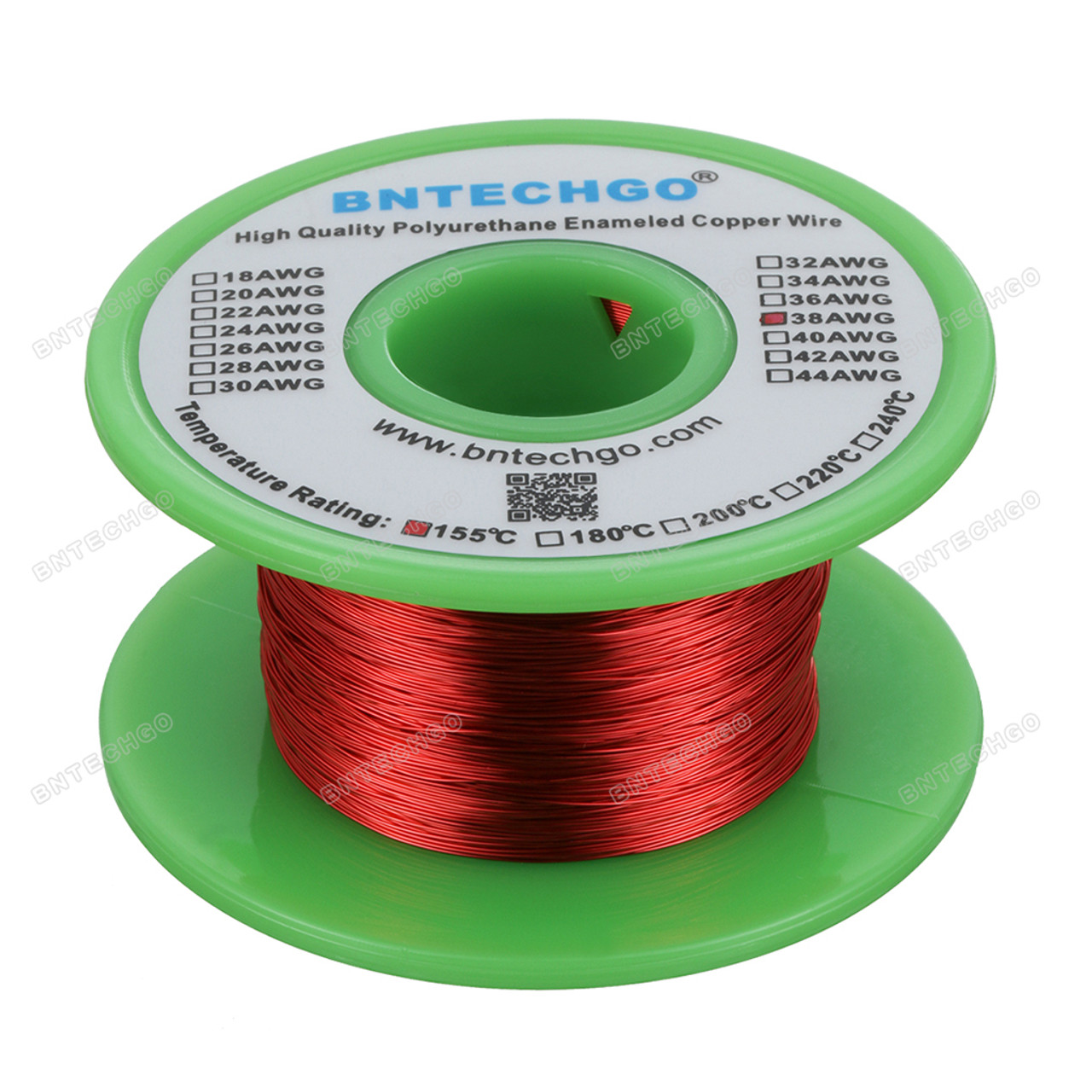 BNTECHGO 28 AWG Magnet Wire - Enameled Copper Wire - Enameled Magnet  Winding Wire - 4 oz - 0.0122 Diameter 1 Spool Coil Red Temperature Rating  155