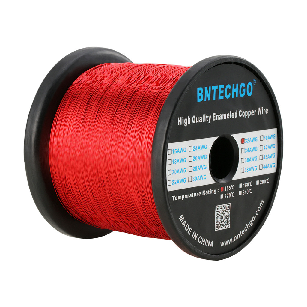 mag様coblk 32 Gauge Enameled Magnet Wire Red Natural 0.0078 inch