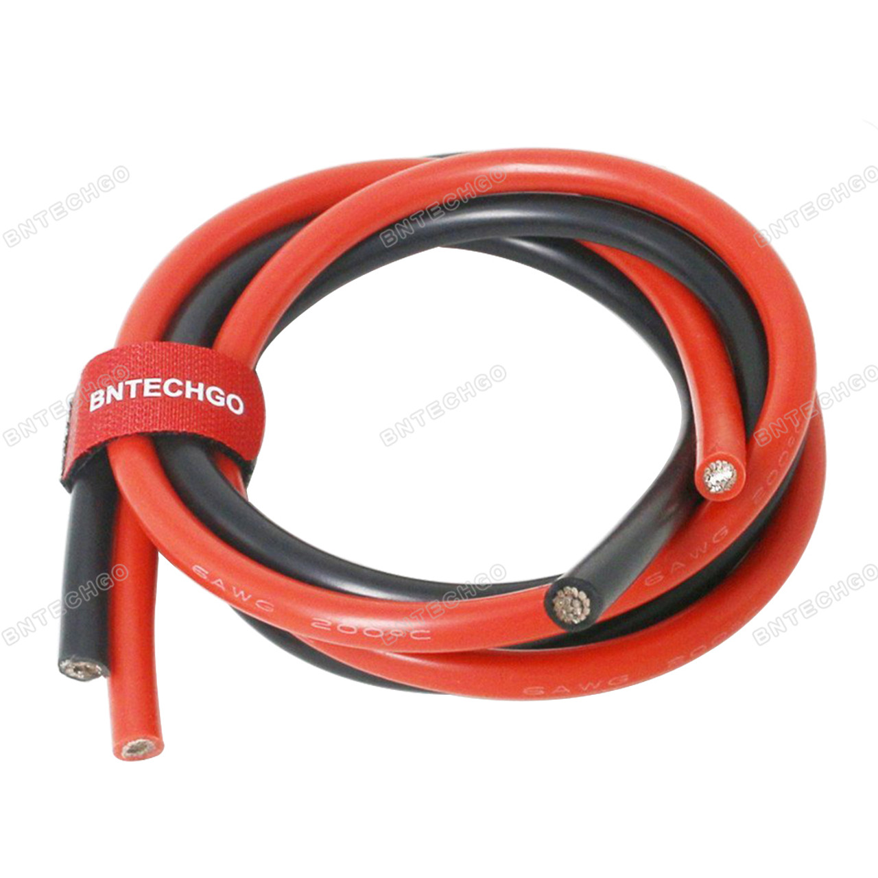 6 Gauge Heavy Duty Pure Copper Welding Cable 600 Volt - Premium Quality 10  Feet Ultra Flexible Wire with EPDM Jacket, Red - Made in The USA