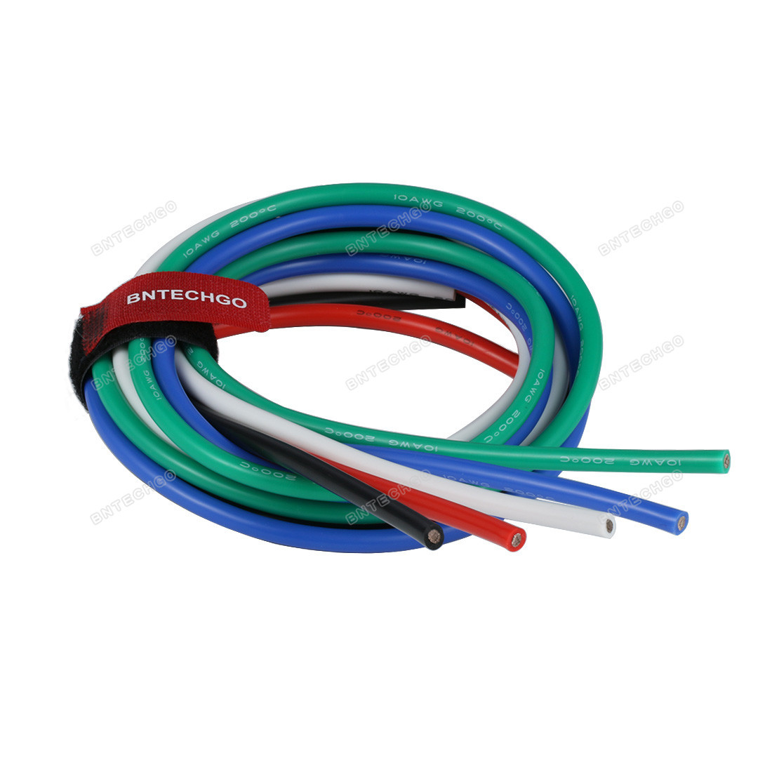 BNTECHGO Silikonkabel 10 AWG – 5 Ft Rot & 5 Ft Schwarz, 1050 Adern, 600V