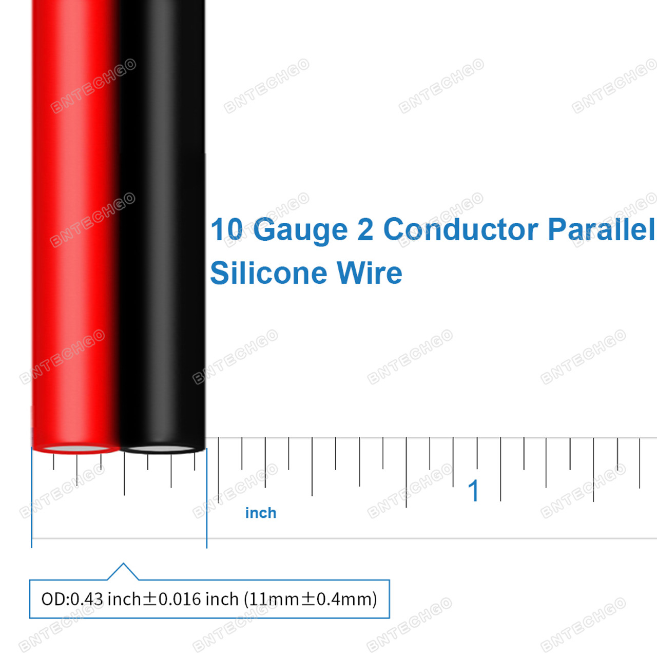 10 AWG Flexible Red Black 2 Conductor Parallel Silicone Wire