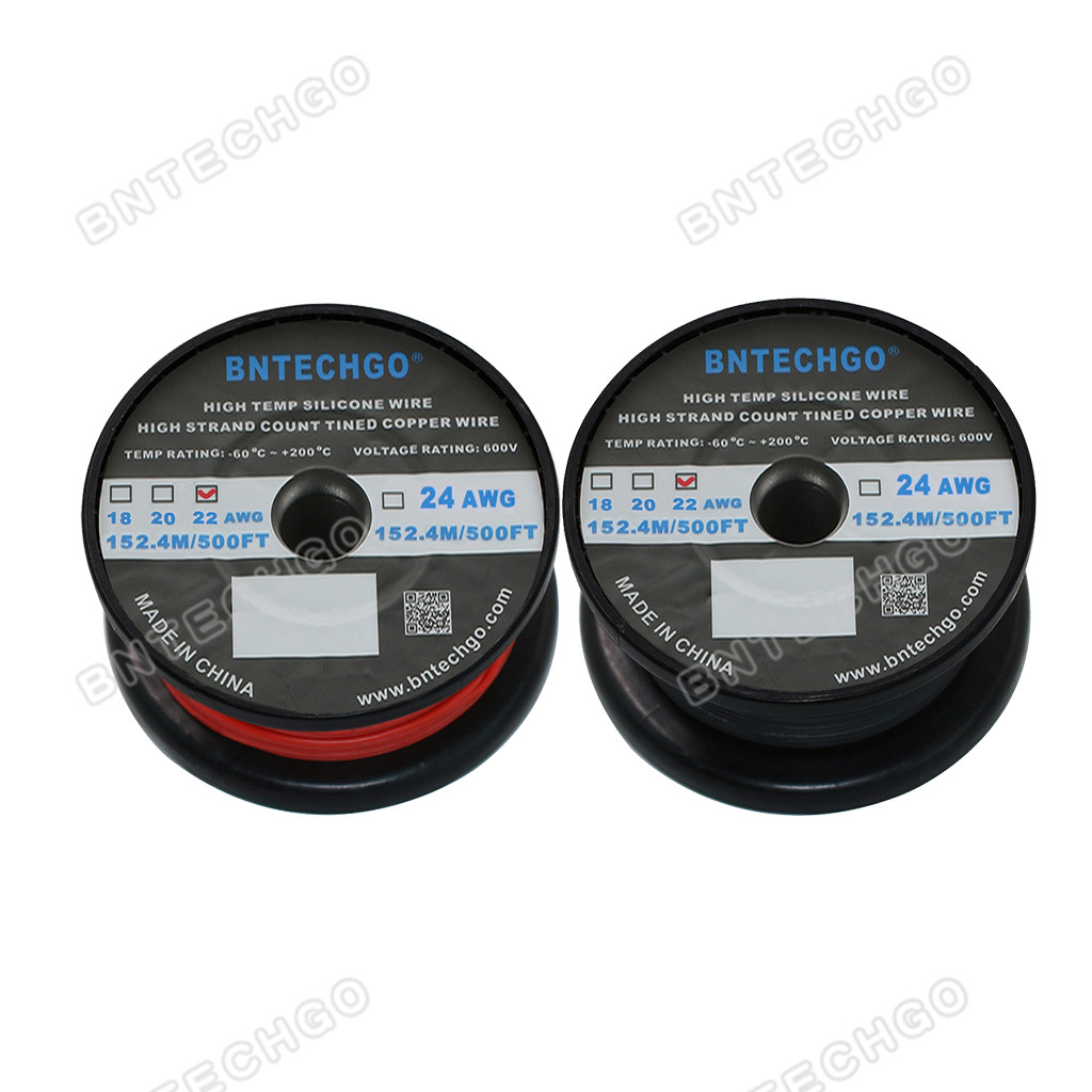 BINNEKER 22 AWG Silicone Wire Kit - 6 Colors 6m Each, 200°C 600V Tinned Copper