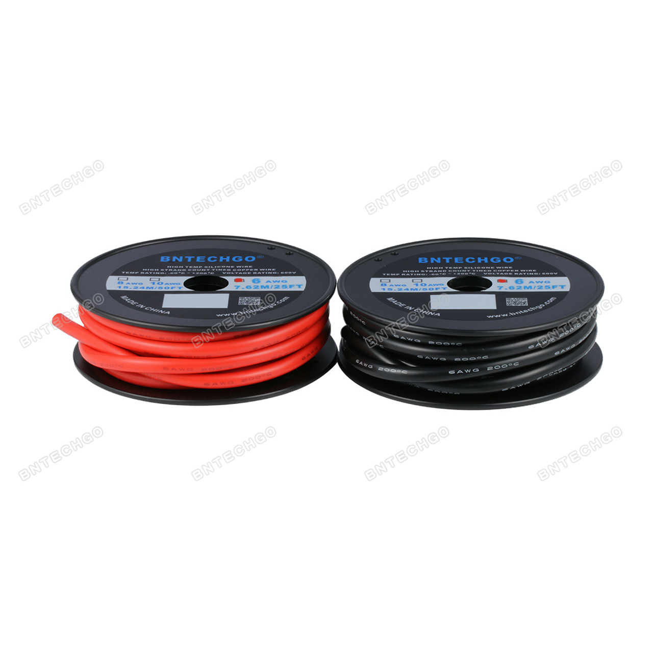 KVIZTY 6 AWG Wire - Super Flexible Silicone Wire (5ft Black + 5ft Red) 6  Gauge Stranded Tinned Copper Wire - Car Automotive Wire - RC Battery Wire 