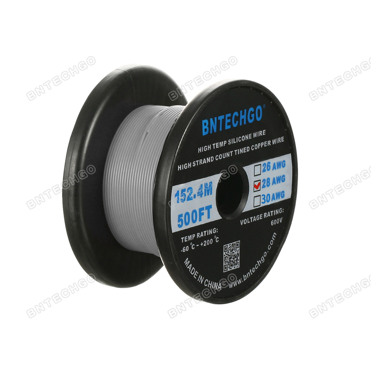 BNTECHGO 28 Gauge Silicone Wire Spool 50 feet(25 ft Black and 25 ft Red)  Ultra Flexible High Temp 200 deg C 600V 28 AWG Stranded Tinned Copper Wire