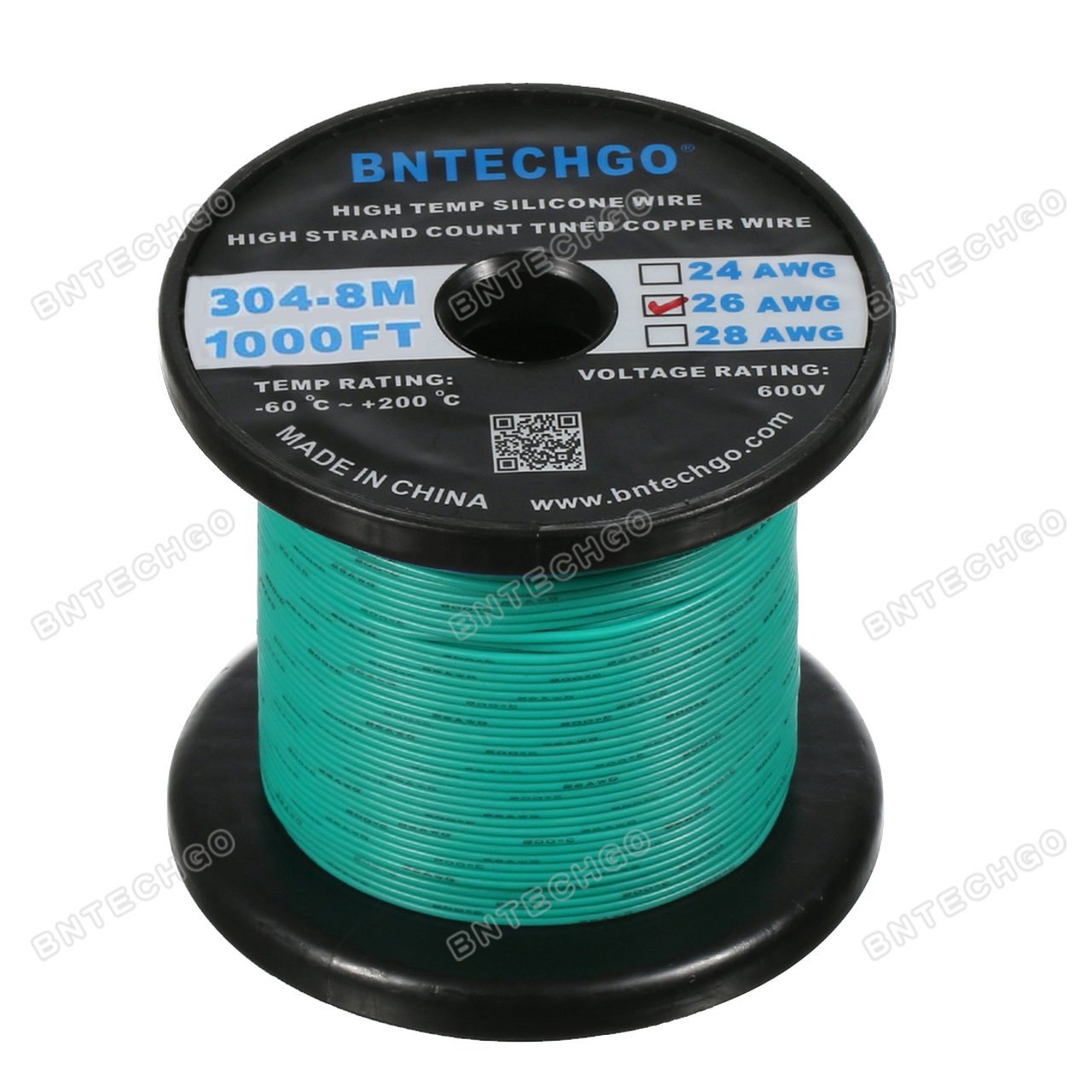 Stranded Wire: Green, 24 AWG, 60 Feet