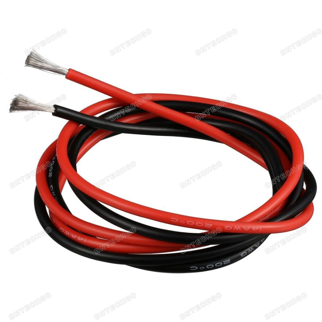 BNTECHGO 14ゲージ シリコーンワイヤー 10フィート (黒5フィートと赤5フィート) 14 AWG シリコーンワイヤー 柔らか しなやか シリコーンワイヤー qqffhab 14 awg silicone wire 400 strands of tinned copper wire red black