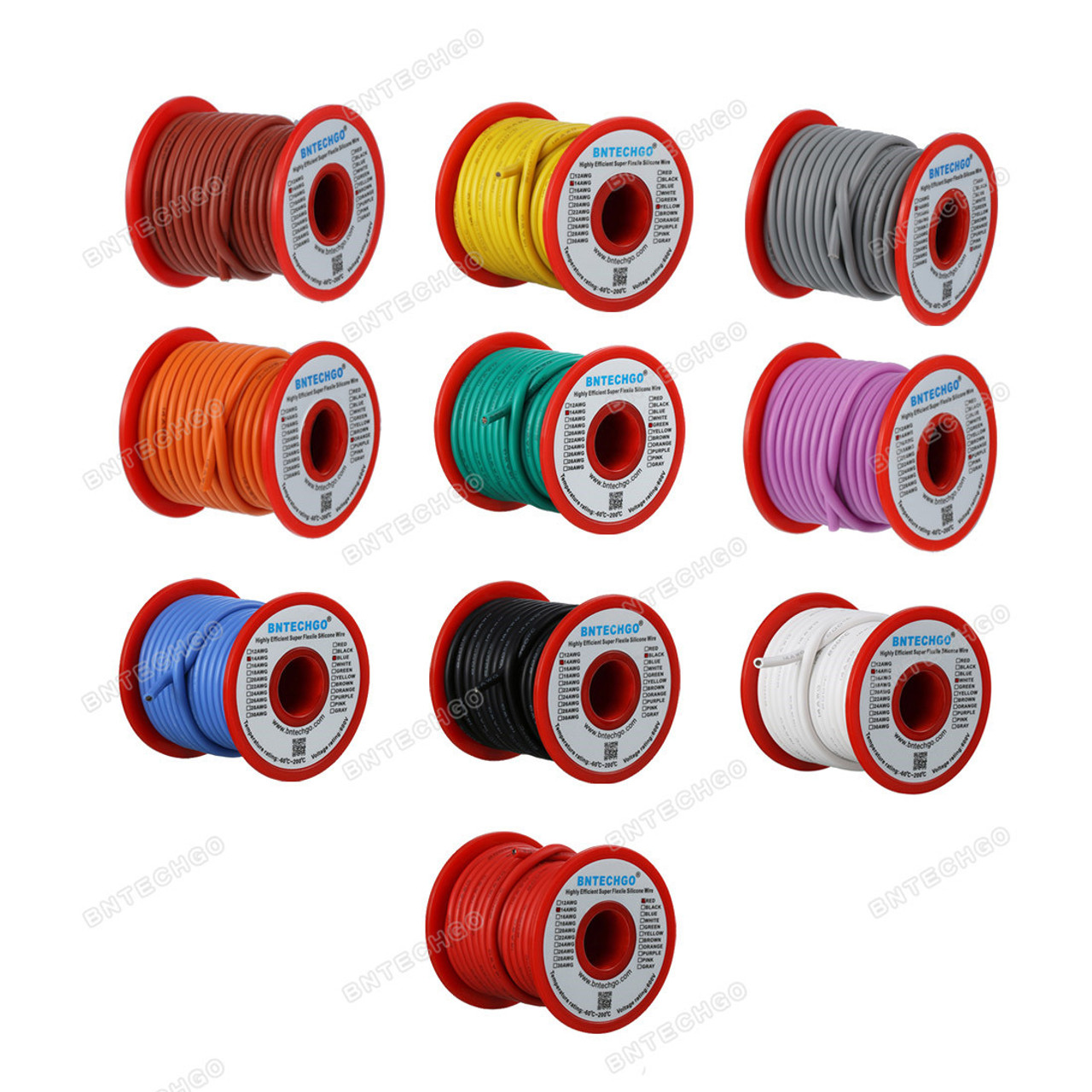 BNTECHGO 26 Gauge Silicone Wire Kit 10 Color Each 10 ft Flexible 26 AWG  Stranded Tinned Copper Wire