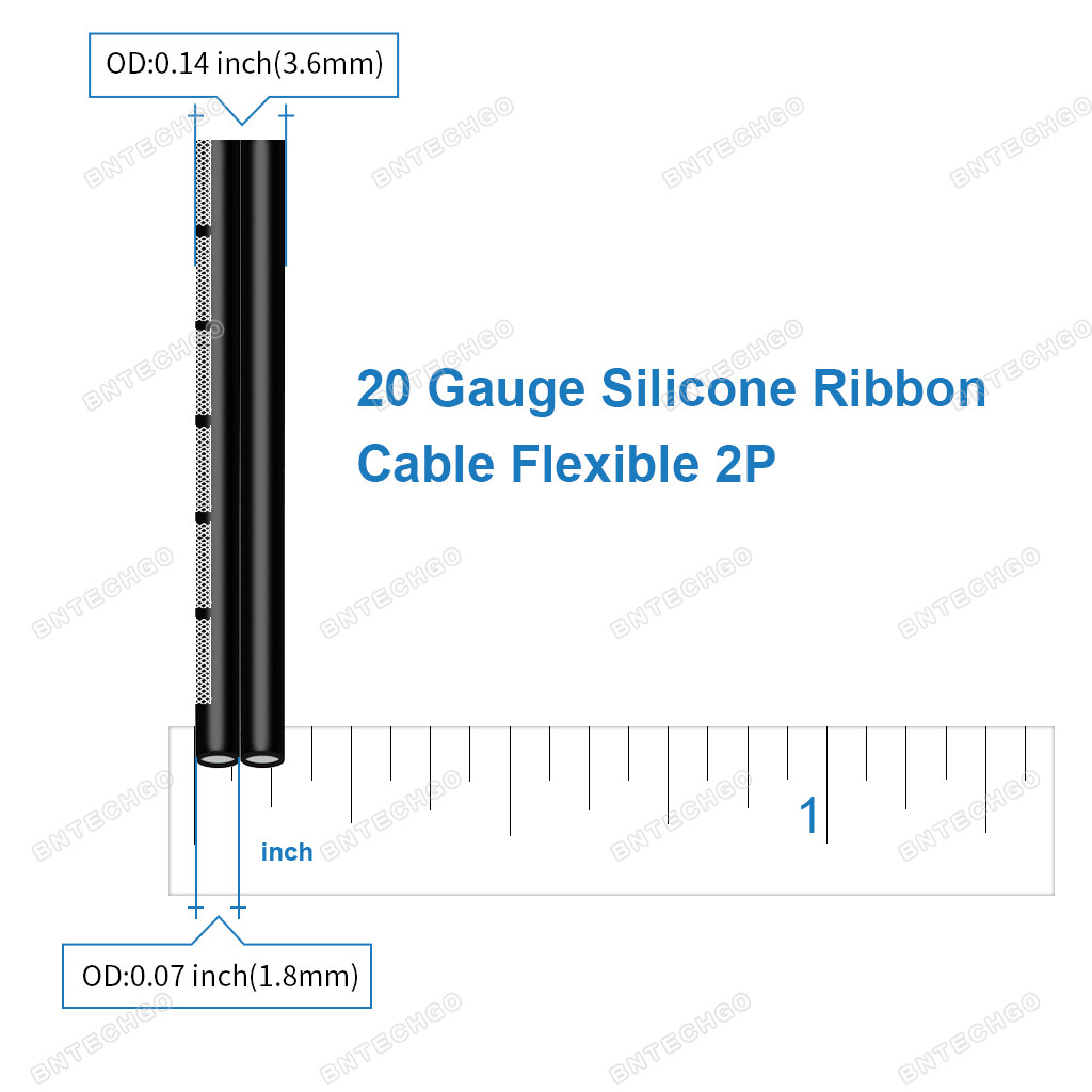 QUARKZMAN 20AWG Silikon-Flachbandkabel 3-polig – 3 M, 1,8 Mm Ø, Schwarz, 600 V, -60°C Bis 200°C Für Modellbau & Elektronik