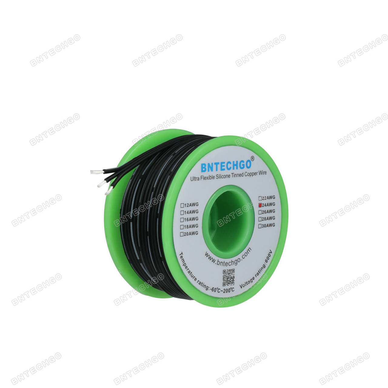 24 AWG Flexible Soft Silicone Rubber Parallel Wire Strand Wire High Temp  200 deg C