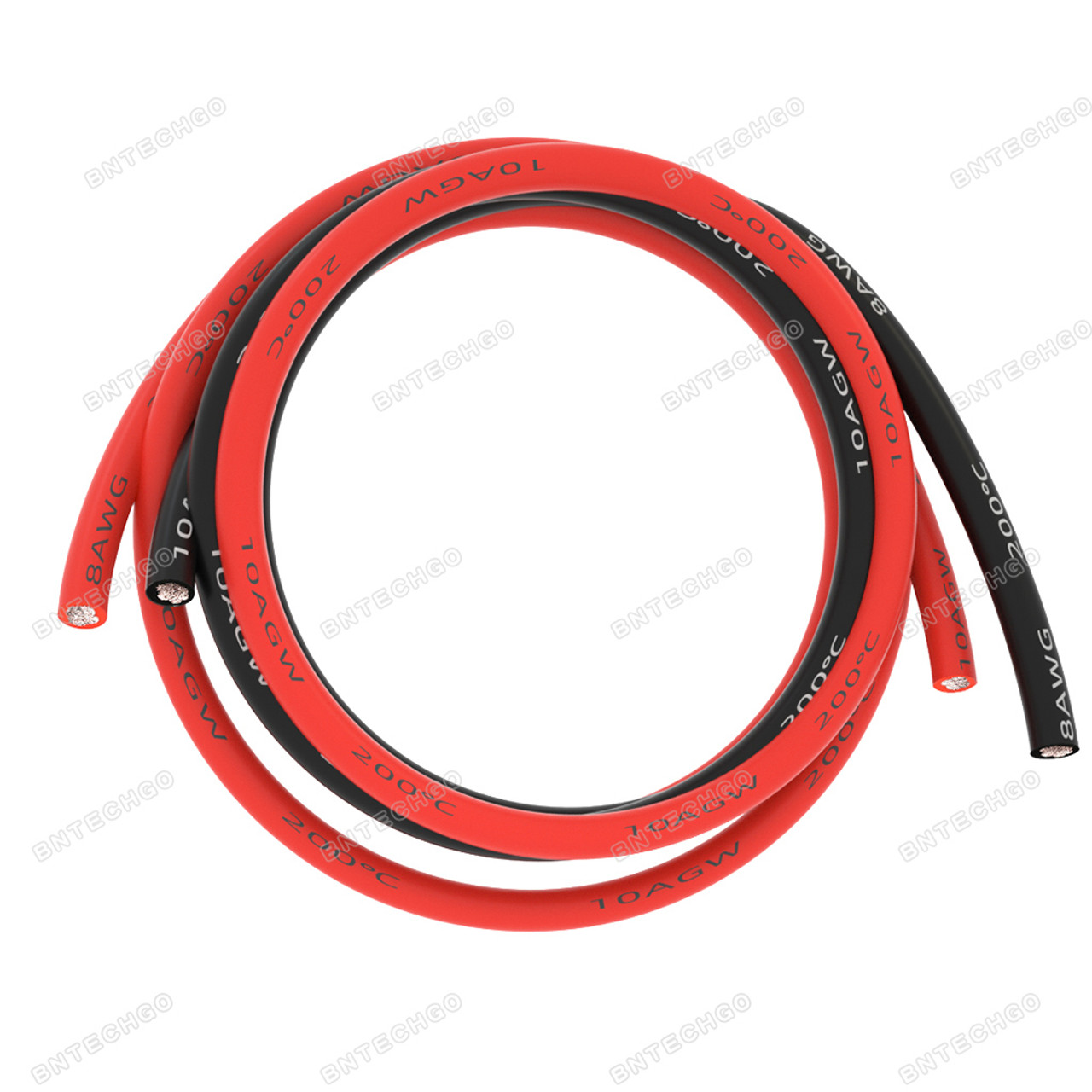 BNTECHGO 10 Gauge Silicone Wire Ultra Flexible 20 Feet(Black and Red Each  Color 10 ft) High Temp 200 deg C 600V 10 AWG Stranded Tinned Copper Wire