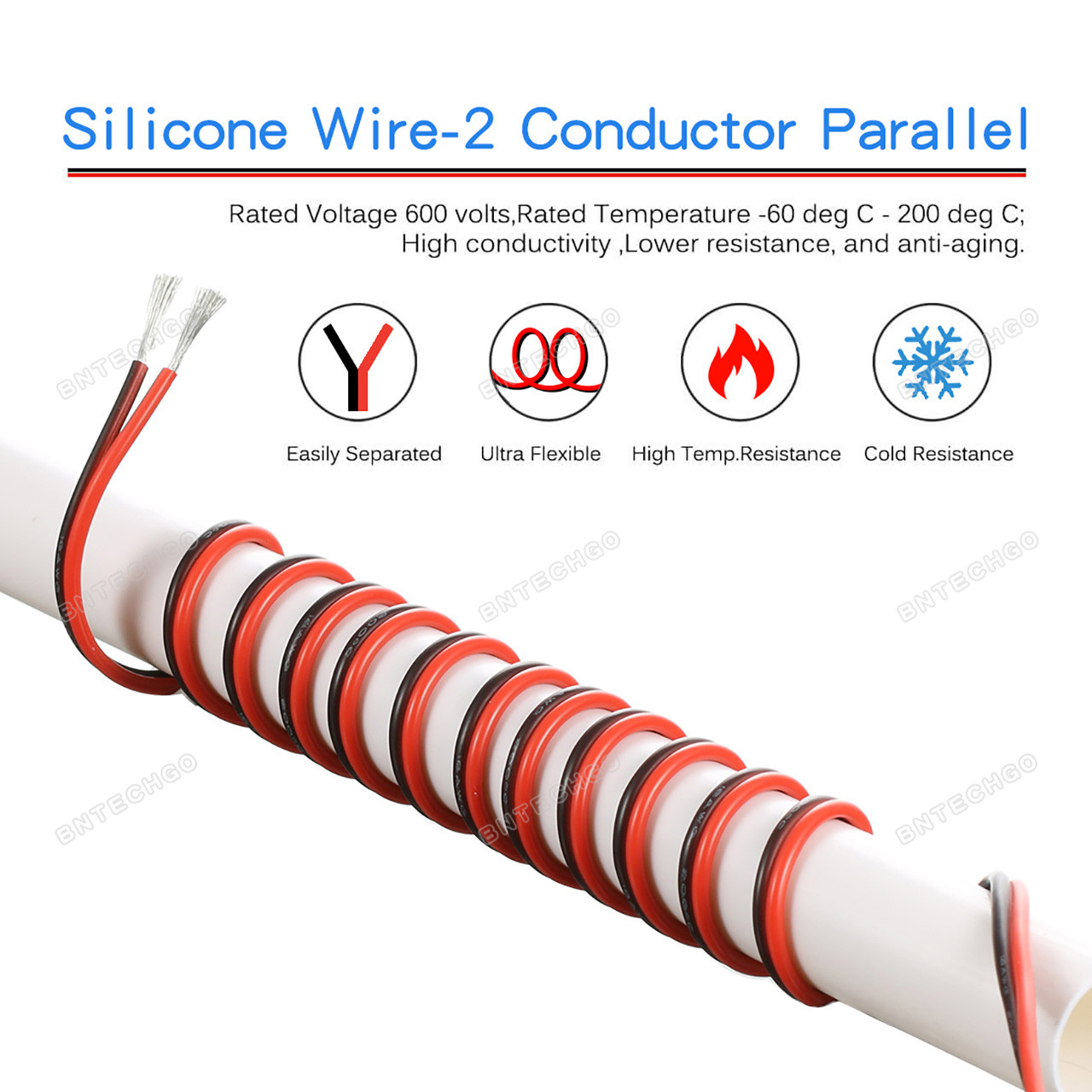 18 AWG 2 conductor parallel silicone wire,ultra flexible soft