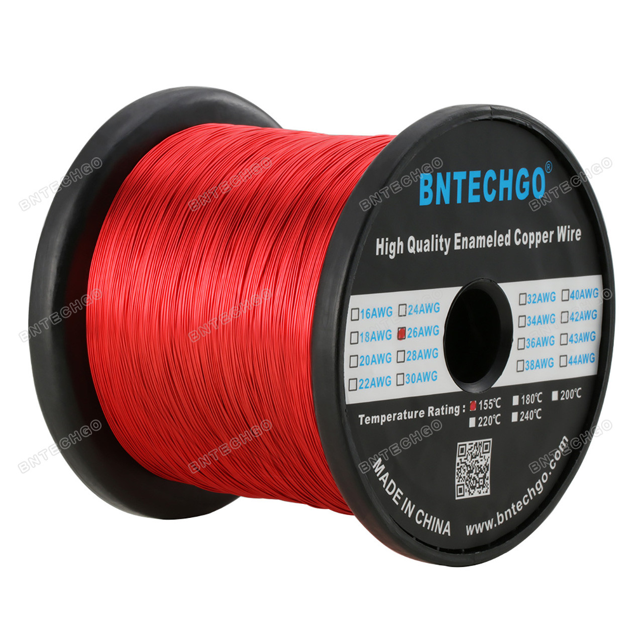 BNTECHGO 26 AWG Magnet Wire - Enameled Copper Wire - Enameled Magnet  Winding Wire - 3.0 lb - 0.0157 Diameter 1 Spool Coil Red Temperature  Rating 155