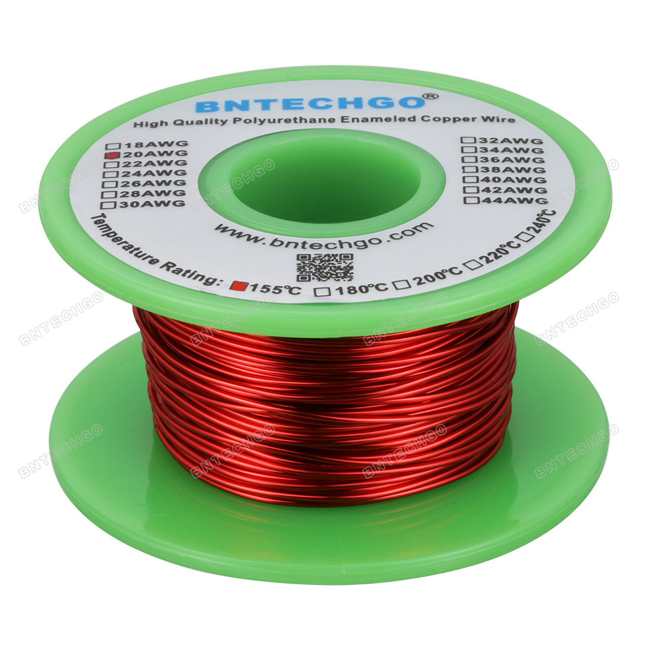 BNTECHGO 20 AWG Magnet Wire - Enameled Copper Wire - Enameled Magnet  Winding Wire - 4 oz - 0.0315 Diameter 1 Spool Coil Red Temperature Rating  155