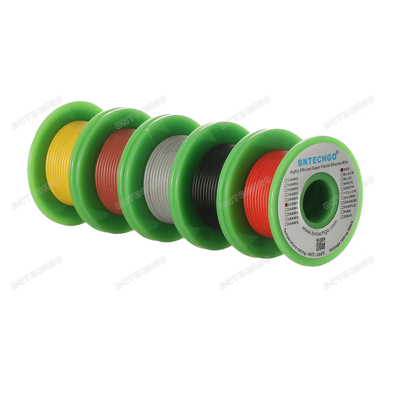 Hook-up Wire Spool Set - 22AWG Stranded-Core - 6 x 25ft