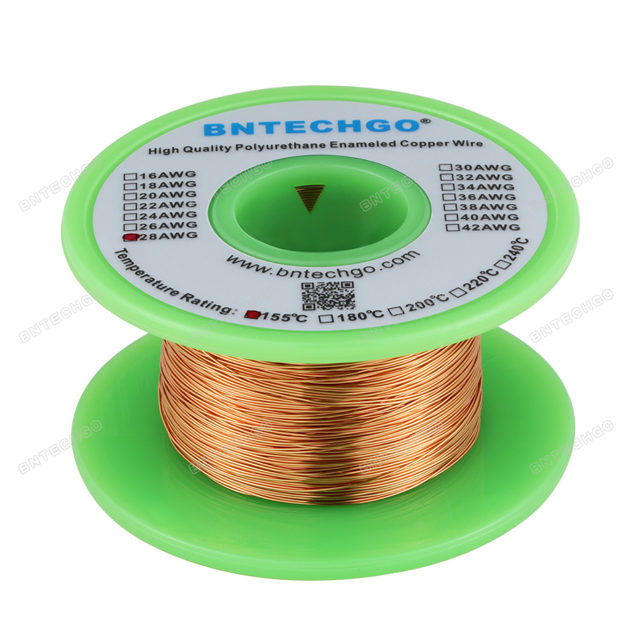 BNTECHGO 28 AWG Magnet Wire - Enameled Copper Wire - Enameled Magnet  Winding Wire - 1.0 lb - 0.0122 Diameter 1 Spool Coil Red Temperature  Rating 155