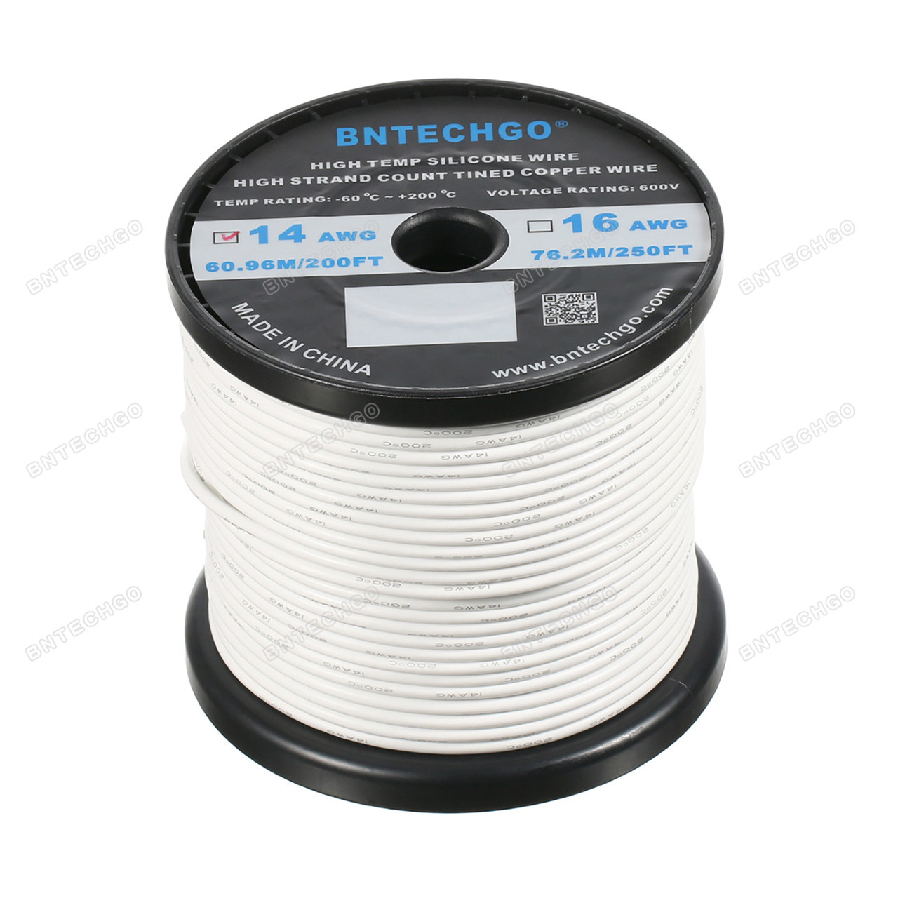 14 gauge silicone wire spool white 200 feet ultra flexible