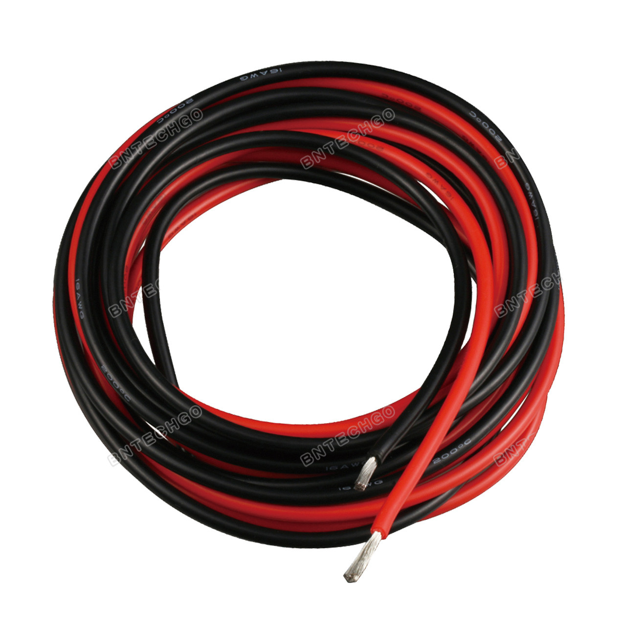 BNTECHGO 10 Gauge Silicone Wire Ultra Flexible 6 Feet(Black and Red Each  Color 3 ft) High Temp 200 deg C 600V 10 AWG Stranded Tinned Copper Wire