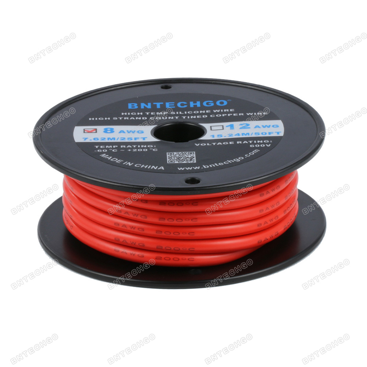  BNTECHGO 8 Gauge Flexible 2 Conductor Parallel Silicone Wire  Spool Red Black High Resistant 200 deg C 600V for Single Color LED Strip  Extension Cable Cord,Model,3ft Stranded Tinned Copper Wire 