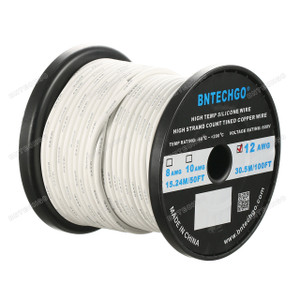 12 Gauge Silicone Wire Spool White 100 feet Ultra Flexible
