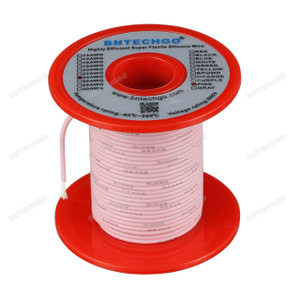 24 Gauge Silicone Wire Spool Pink 100 feet Ultra Flexible 24 Gauge Silicone Wire Spool Pink 100 feet Ultra Flexible