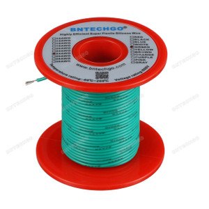 24 Gauge Silicone Wire Spool Green 100 feet Ultra Flexible 24 Gauge Silicone Wire Spool Green 100 feet Ultra Flexible