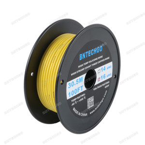 16 Gauge Silicone Wire Spool Yellow 100 feet Ultra Flexible 16 Gauge Silicone Wire Spool Yellow 100 feet Ultra Flexible