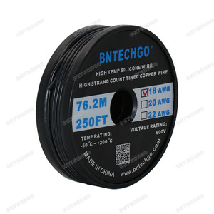 18 Gauge Silicone Wire Spool Black 250 feet Ultra Flexible 18 Gauge Silicone Wire Spool Black 250 feet Ultra Flexible