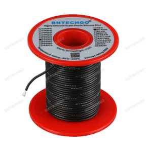 24 Gauge Silicone Wire Spool Black 100 feet Ultra Flexible 24 Gauge Silicone Wire Spool Black 100 feet Ultra Flexible