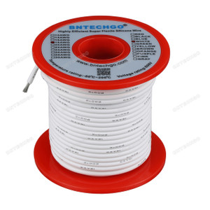 18 Gauge Silicone Wire Spool White 100 feet Ultra Flexible