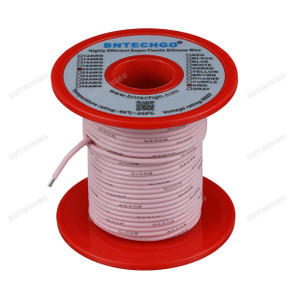 20 Gauge Silicone Wire Spool Pink 100 feet Ultra Flexible 20 Gauge Silicone Wire Spool Pink 100 feet Ultra Flexible