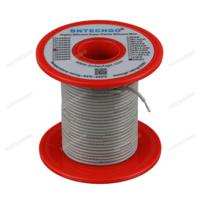 22 Gauge Silicone Wire Spool Gray 100 feet Ultra Flexible 22 Gauge Silicone Wire Spool Gray 100 feet Ultra Flexible