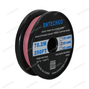 20 Gauge Silicone Wire Spool Pink 250 feet Ultra Flexible
