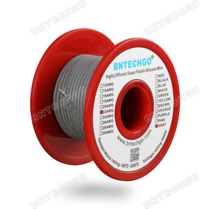 22 Gauge Silicone Wire Spool Gray 50 feet Ultra Flexible 22 Gauge Silicone Wire Spool Gray 50 feet Ultra Flexible